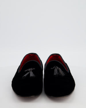 Tom Ford Menswear Black Velvet Nicolas Tassel Slipper Size EU 45.5