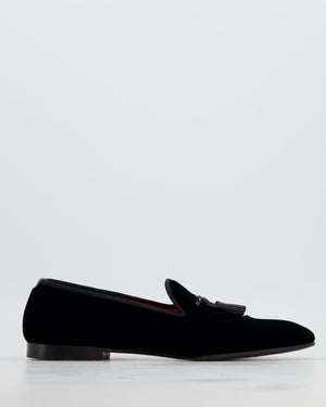 Tom Ford Menswear Black Velvet Nicolas Tassel Slipper Size EU 45.5