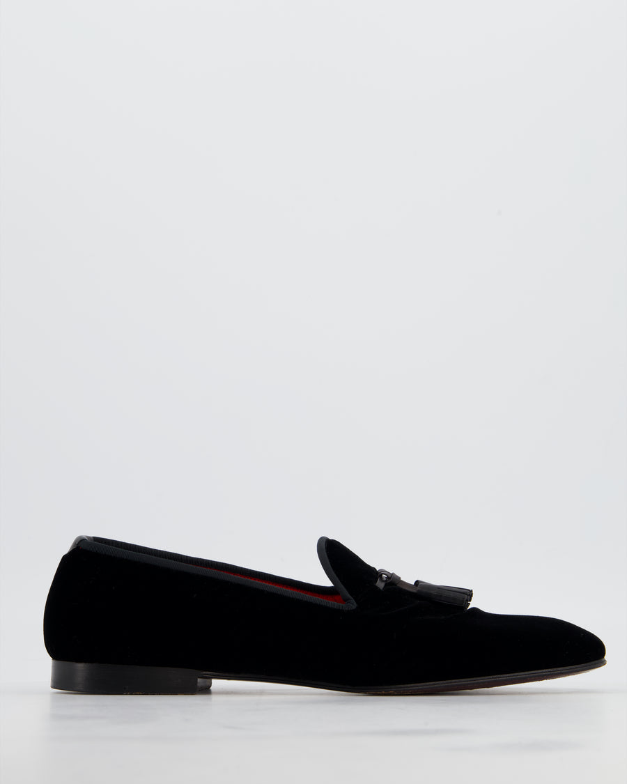 Tom Ford Menswear Black Velvet Nicolas Tassel Slipper Size EU 45.5