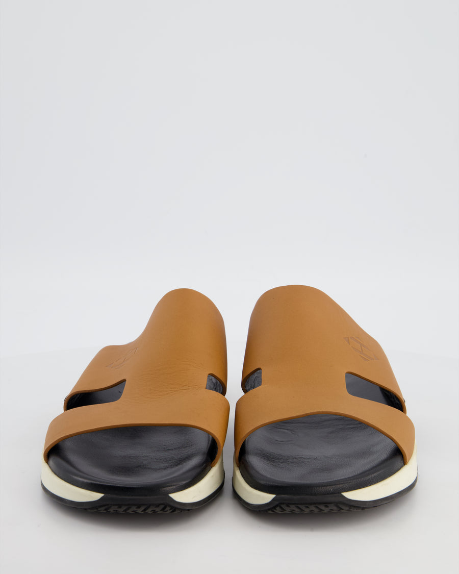 Hermès Menswear Camel Varadero Sandals Size EU 45