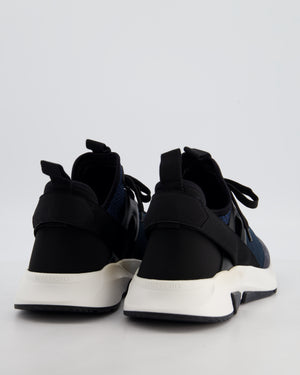 Tom Ford Menswear Navy and Black Neoprene Suede Jago Sneakers Size EU 45