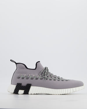 Hermès Menswear Grey Knitted Bouncing Sneakers Size EU 45.5