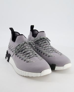 Hermès Menswear Grey Knitted Bouncing Sneakers Size EU 45.5