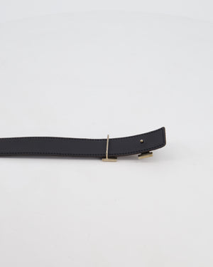 Hermès Black Alligator Leather H Buckle Belt with Palladium Hardware Size 100cm