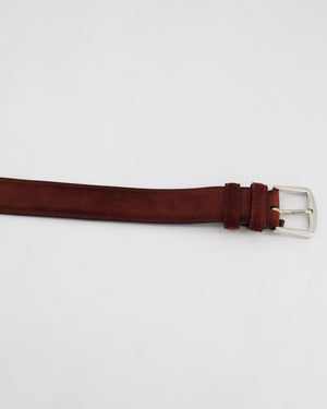 Loro Piana Menswear Burgundy Suede Belt Size 105cm