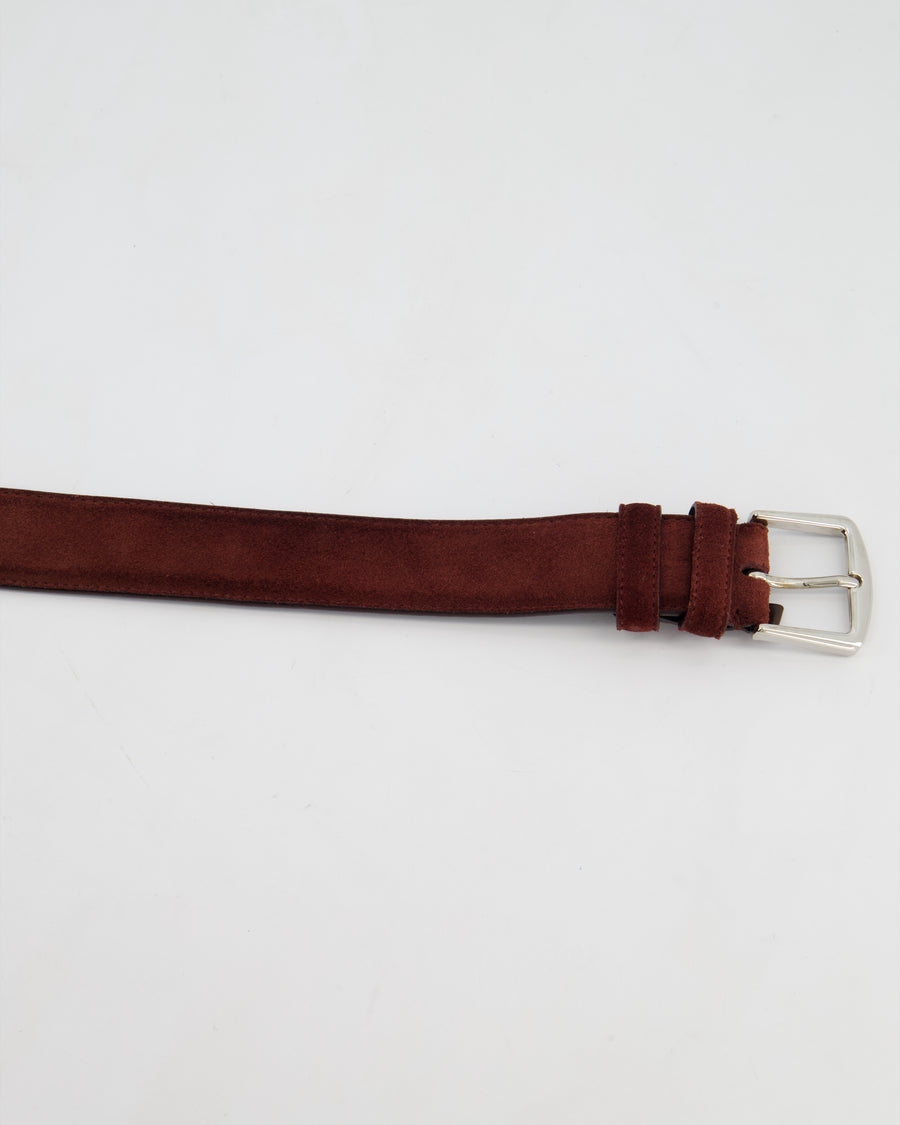 Loro Piana Menswear Burgundy Suede Belt Size 105cm