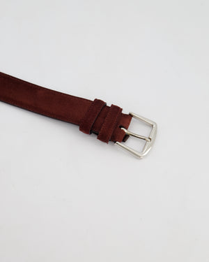 Loro Piana Menswear Burgundy Suede Belt Size 105cm