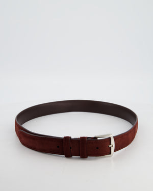 Loro Piana Menswear Burgundy Suede Belt Size 105cm