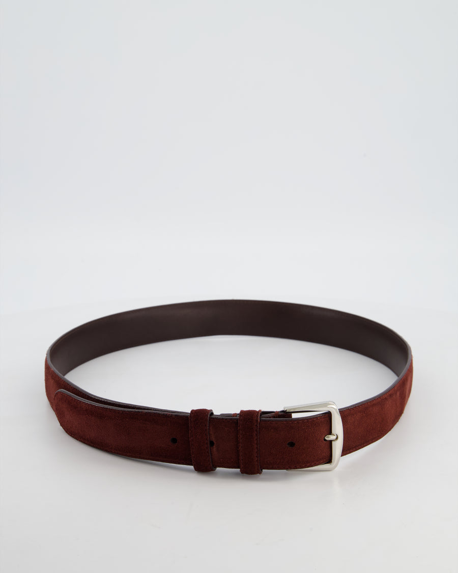 Loro Piana Menswear Burgundy Suede Belt Size 105cm