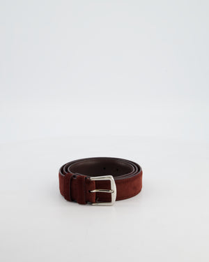 Loro Piana Menswear Burgundy Suede Belt Size 105cm