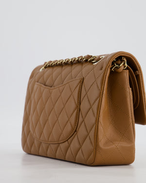 *HOT & RARE* Chanel Chai Brown Medium Classic Double Flap Bag in Lambskin Leather with Champagne Gold Hardware