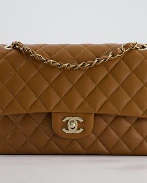 *HOT & RARE* Chanel Chai Brown Medium Classic Double Flap Bag in Lambskin Leather with Champagne Gold Hardware