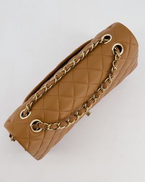*HOT & RARE* Chanel Chai Brown Medium Classic Double Flap Bag in Lambskin Leather with Champagne Gold Hardware