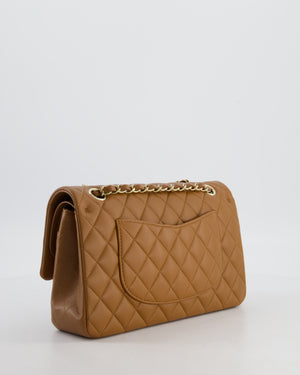 *HOT & RARE* Chanel Chai Brown Medium Classic Double Flap Bag in Lambskin Leather with Champagne Gold Hardware