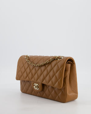 *HOT & RARE* Chanel Chai Brown Medium Classic Double Flap Bag in Lambskin Leather with Champagne Gold Hardware