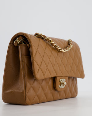 *HOT & RARE* Chanel Chai Brown Medium Classic Double Flap Bag in Lambskin Leather with Champagne Gold Hardware