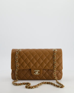 *HOT & RARE* Chanel Chai Brown Medium Classic Double Flap Bag in Lambskin Leather with Champagne Gold Hardware