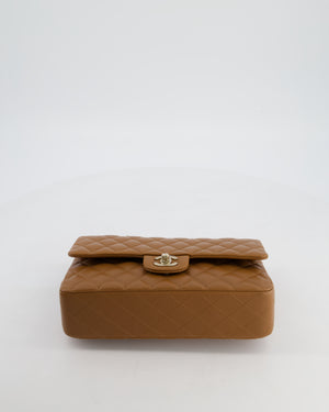*HOT & RARE* Chanel Chai Brown Medium Classic Double Flap Bag in Lambskin Leather with Champagne Gold Hardware
