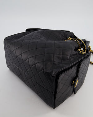 *RARE* Chanel Medium 25 Handbag in Black Caviar Leather with Brushed Gold Hardware