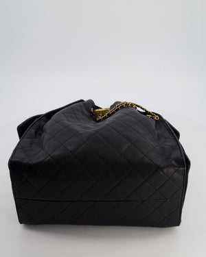 *RARE* Chanel Medium 25 Handbag in Black Caviar Leather with Brushed Gold Hardware