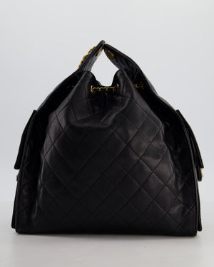 *RARE* Chanel Medium 25 Handbag in Black Caviar Leather with Brushed Gold Hardware