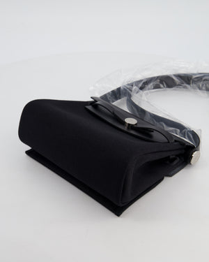 *HOT & RARE* Hermès Mini Herbag Zip 20 Bag in Noir Vache Hunter Leather & Noir Viking Canvas with Palladium Hardware