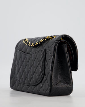 Chanel Black Small Classic Double Flap Bag in Caviar Leather with Gold Hardware