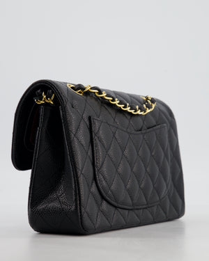 Chanel Black Small Classic Double Flap Bag in Caviar Leather with Gold Hardware