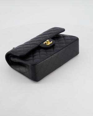 Chanel Black Small Classic Double Flap Bag in Caviar Leather with Gold Hardware
