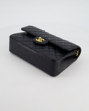 Chanel Black Small Classic Double Flap Bag in Caviar Leather with Gold Hardware