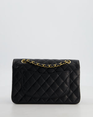 Chanel Black Small Classic Double Flap Bag in Caviar Leather with Gold Hardware