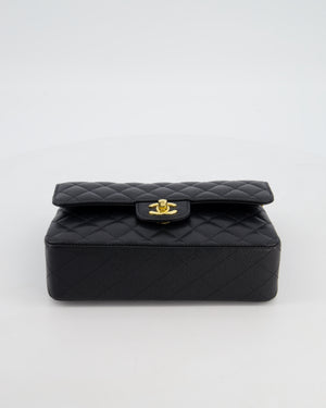 Chanel Black Small Classic Double Flap Bag in Caviar Leather with Gold Hardware