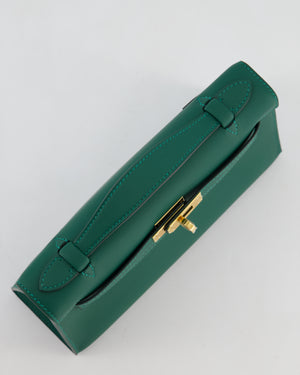*RARE* Hermès Mini Kelly Pochette Bag in Vert Moyen Swift Leather with Gold Hardware