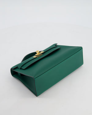 *RARE* Hermès Mini Kelly Pochette Bag in Vert Moyen Swift Leather with Gold Hardware