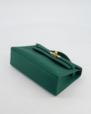 *RARE* Hermès Mini Kelly Pochette Bag in Vert Moyen Swift Leather with Gold Hardware