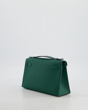 *RARE* Hermès Mini Kelly Pochette Bag in Vert Moyen Swift Leather with Gold Hardware