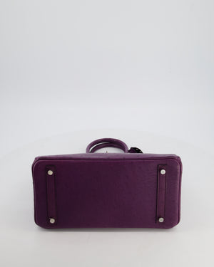 *HOT & RARE* Hermès Birkin 30 Retourne Bag in Violine Ostrich Leather with Palladium Hardware