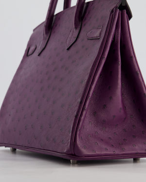 *HOT & RARE* Hermès Birkin 30 Retourne Bag in Violine Ostrich Leather with Palladium Hardware
