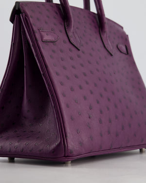 *HOT & RARE* Hermès Birkin 30 Retourne Bag in Violine Ostrich Leather with Palladium Hardware