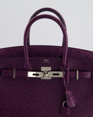 *HOT & RARE* Hermès Birkin 30 Retourne Bag in Violine Ostrich Leather with Palladium Hardware