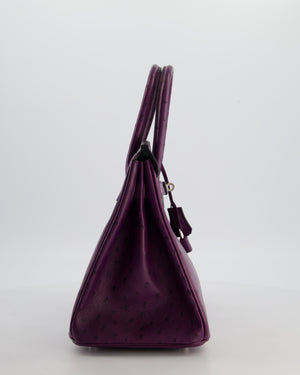 *HOT & RARE* Hermès Birkin 30 Retourne Bag in Violine Ostrich Leather with Palladium Hardware
