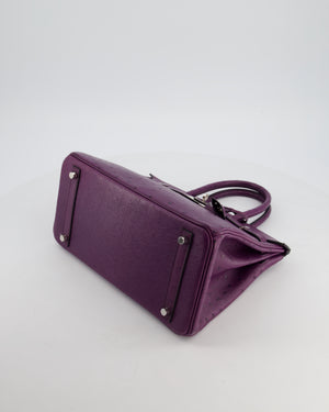 *HOT & RARE* Hermès Birkin 30 Retourne Bag in Violine Ostrich Leather with Palladium Hardware