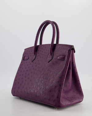 *HOT & RARE* Hermès Birkin 30 Retourne Bag in Violine Ostrich Leather with Palladium Hardware