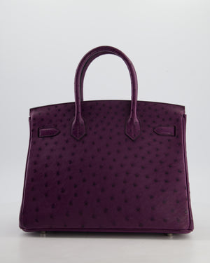 *HOT & RARE* Hermès Birkin 30 Retourne Bag in Violine Ostrich Leather with Palladium Hardware