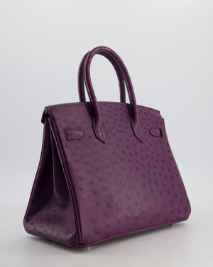 *HOT & RARE* Hermès Birkin 30 Retourne Bag in Violine Ostrich Leather with Palladium Hardware