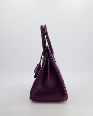 *HOT & RARE* Hermès Birkin 30 Retourne Bag in Violine Ostrich Leather with Palladium Hardware