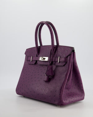 *HOT & RARE* Hermès Birkin 30 Retourne Bag in Violine Ostrich Leather with Palladium Hardware