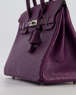 *HOT & RARE* Hermès Birkin 30 Retourne Bag in Violine Ostrich Leather with Palladium Hardware