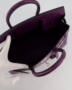 *HOT & RARE* Hermès Birkin 30 Retourne Bag in Violine Ostrich Leather with Palladium Hardware