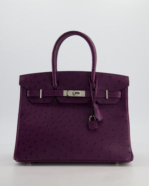 *HOT & RARE* Hermès Birkin 30 Retourne Bag in Violine Ostrich Leather with Palladium Hardware